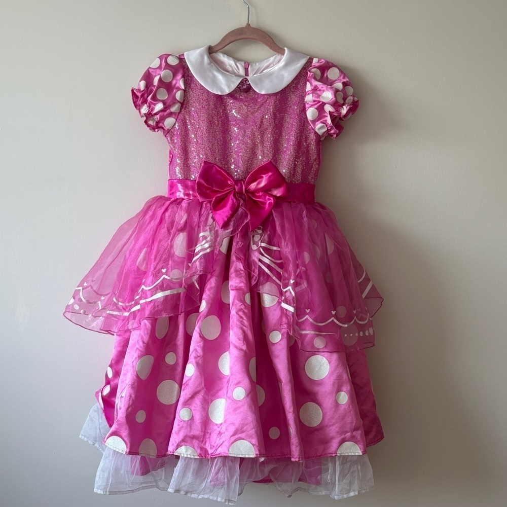 Disney Glittery Pink Polka Dot Dress
